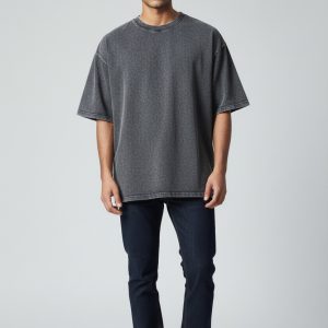 Acid Wash Oversized T-Shirt - 260 GSM - model photo