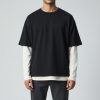 Double Sleeve Layered T-Shirt - Cotton Fleece + Cotton + Lycra 210-260 GSM - model photo